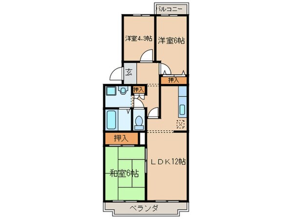 ベルデュール春日井の物件間取画像